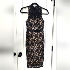 Black and nude lace dress